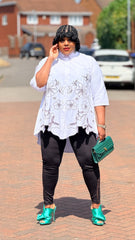 Valentina Bloom Embroidered Shirt & Luxe Legging Set