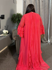 Halima Ruffle Maxi Gown PINK - DemarieLondon