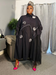 Black Rose Tulle Dress