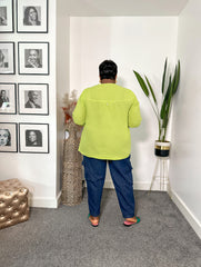 Eyelet Cutwork Blouse LIME