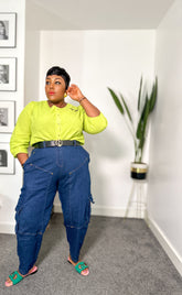 Eyelet Cutwork Blouse LIME