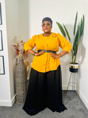 Eyelet Cutwork Blouse ORANGE