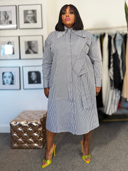 New Dawn Stripe Shirt Dress