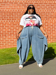 Statement Snap Denim Trouser