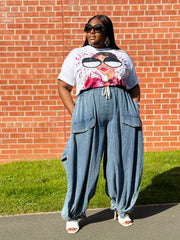 Statement Snap Denim Trouser