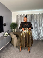 Metallic Puffball Skirt GOLD