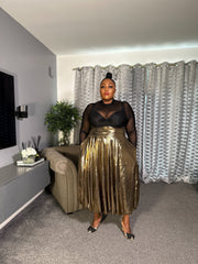 Metallic Puffball Skirt GOLD