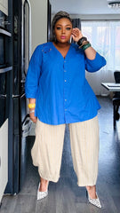 Eyelet Cutwork Blouse BLUE