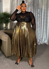 Metallic Puffball Skirt GOLD