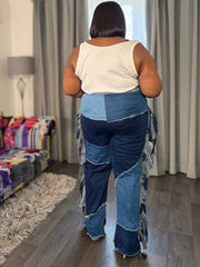 Rough Edge Patchwork Denim