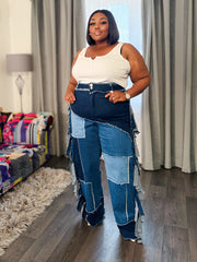 Rough Edge Patchwork Denim