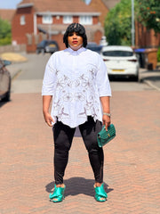 Valentina Bloom Embroidered Shirt & Luxe Legging Set