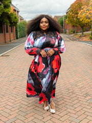 Aurora Bloom Silk Maxi Dress