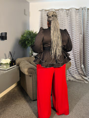Tier Peplum Jacket/Blouse