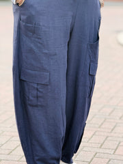 Nova Utility Linen Trouser NAVY