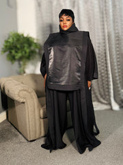 Queendom Cape Jumpsuit BLACK